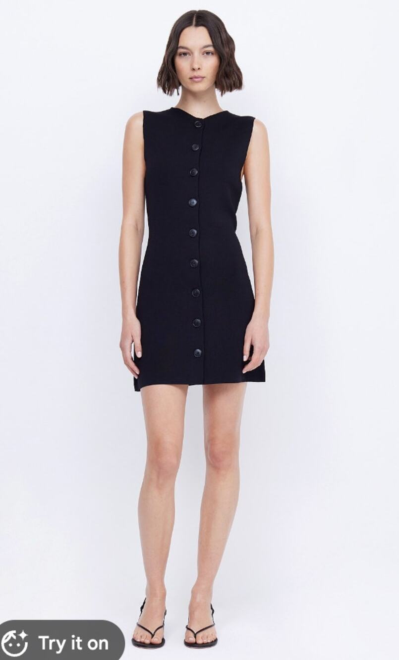 Bec + Bridge Dress Large Ilora Knit Mini Black Minimalist Downtown Chic Summer